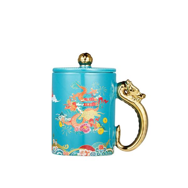 Ready To Ship In Stock Durability Gold Handle Round Coffee Mug Customized Number Of Pieces