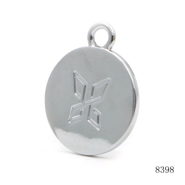 25mm Metal Logo Tag Zinc Alloy Custom Engraved Metal Tags Round