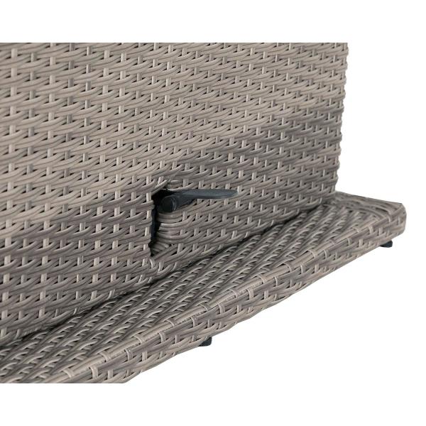 PE Rattan AJUNION Outdoor Sectional Corner Sofa Patio Set with Adjustable Dining Table
