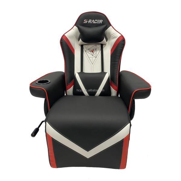 White Racing Style PU Leather Ergonomic Seat Swivel Gaming Sofa for Office