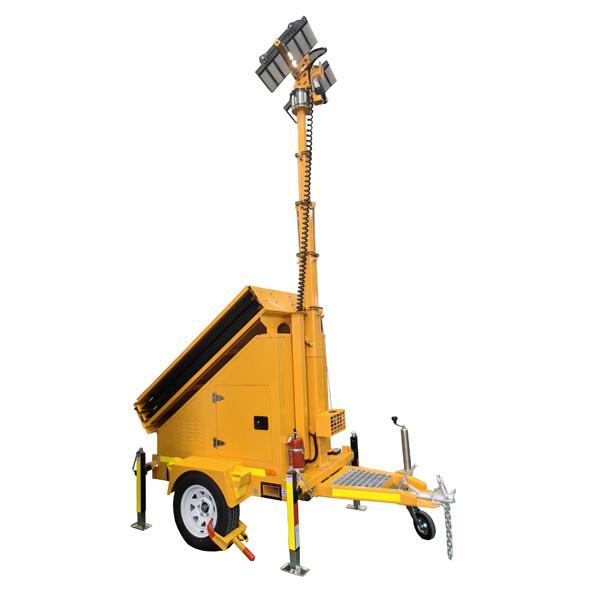 Trailer Solar Security Camera Light Tower With 3*460W Solar Panels