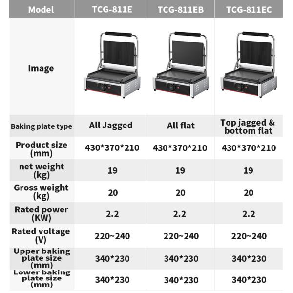 565x370x190мм Электрический контактный гриль Горячая грильная тарелка с двойной грилью