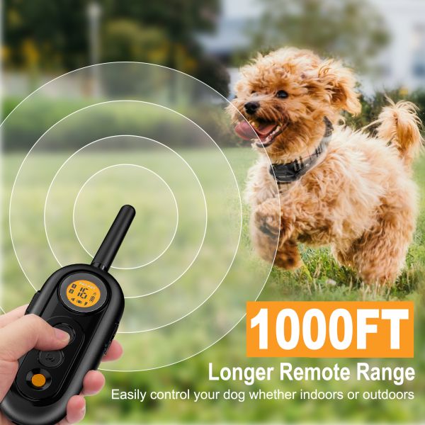 Fashionable Eco-Friendly Modern Nylon PC Plastic Rechargeable Electric Dog Training Shock Collar Waterproof Safe Remote Beeper