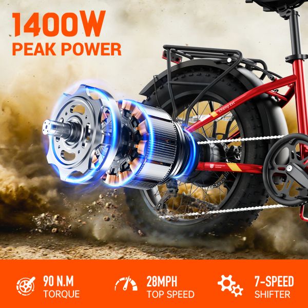 Red 20 Inch Folding Fat Tire Electric Bike 750W 48V 15Ah Step Through Urban Commuter for Women Velo Electrique Pliant Femme