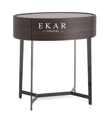 Modern Style bedroom furniture set MDF wooden nightside simple design round night stand