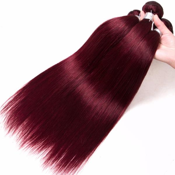 Healthy 99J Color Peruvian Straight Hair Bundles 30 Inch No Chemical