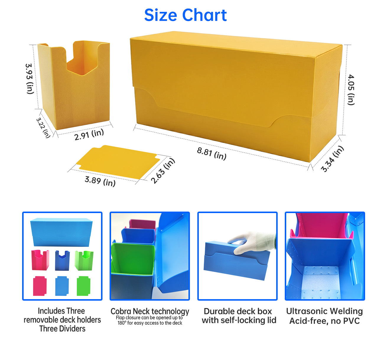 Tabletop Gaming YuGiOh Deck Box 4.05in 300 Cards Trading Card Storage Solutions