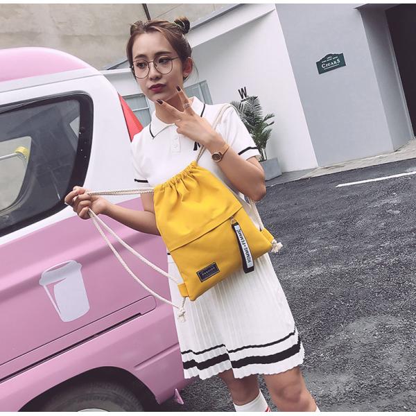 Korean drawstring, rucksack, women's bag, trend, mori ladies backpack, ribbon, minimalist student bag