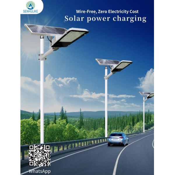 Luz de calle solar de alta potencia para exteriores, integrada, con control remoto, impermeable