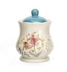 Modern Kitchen Sugar And Creamer Set Container Decal In Glaze Ceramic Restaurant With Lid And Holder