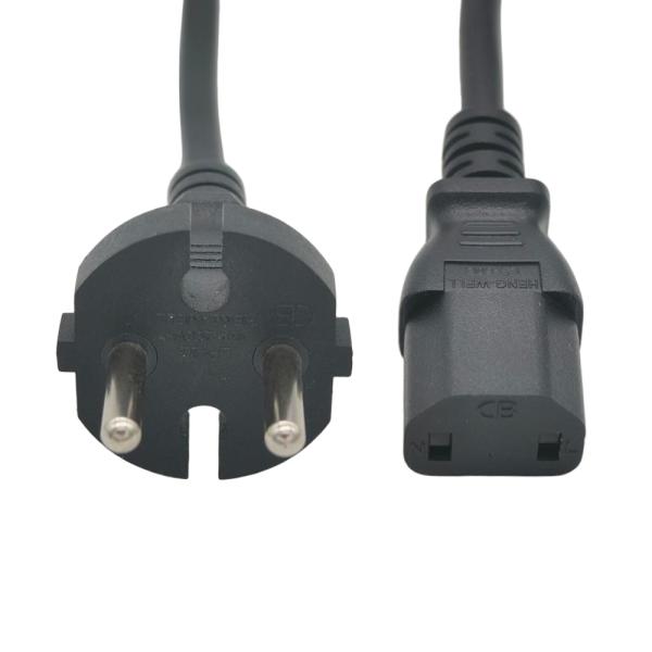 EU Power Cord 16A 250V Schuko Plug 2 Pin Power Cord CEE Plug for High Power Appliances/Hotel/Resturant IEC C17 Power Cords