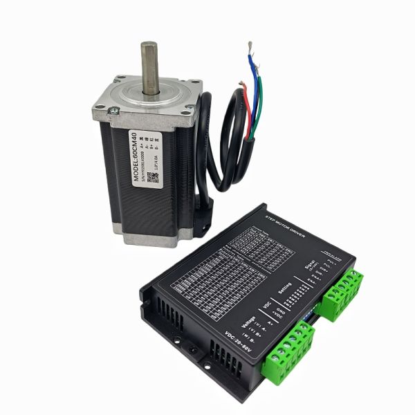 60CM40 Stepper Motor Kit with DM542 Driver - 4.0N.m Holding Torque, 2-phase Hybrid, Up to 3000 RPM for CNC and Automation