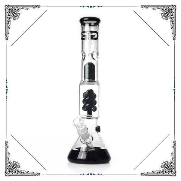14'' Grace Glass Beaker Bong With Splash Guard And Helix Percolator Hookah Pipes