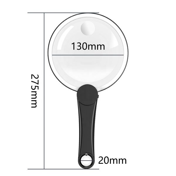 Durable 3-Color Temperature Anti-Scratch Handheld LED Magnifier Portable Magnifier
