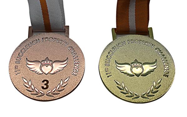 Raised Logo Metal Award Medals Exquisitely Designed With Printed Lanyard