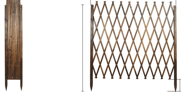 Extendable Brown  70X175cm Decorative Garden Border Divider Fence