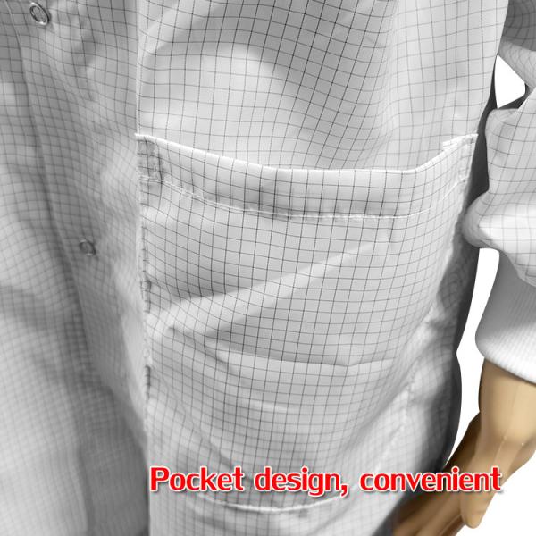 Class 100 Cleanroom 5mm Grid ESD Anti Static Garments