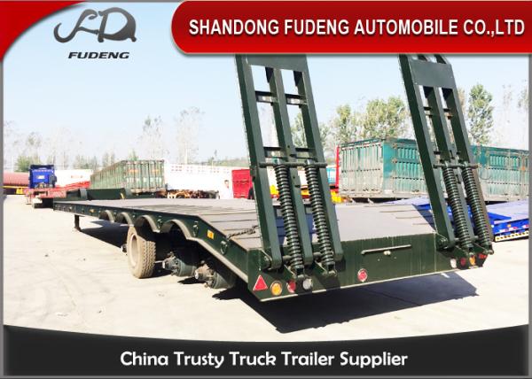 Semi Low Bed Trailer Truck 4 Axles 120 Tons , Heavy Duty Utility Trailer with BPW axle