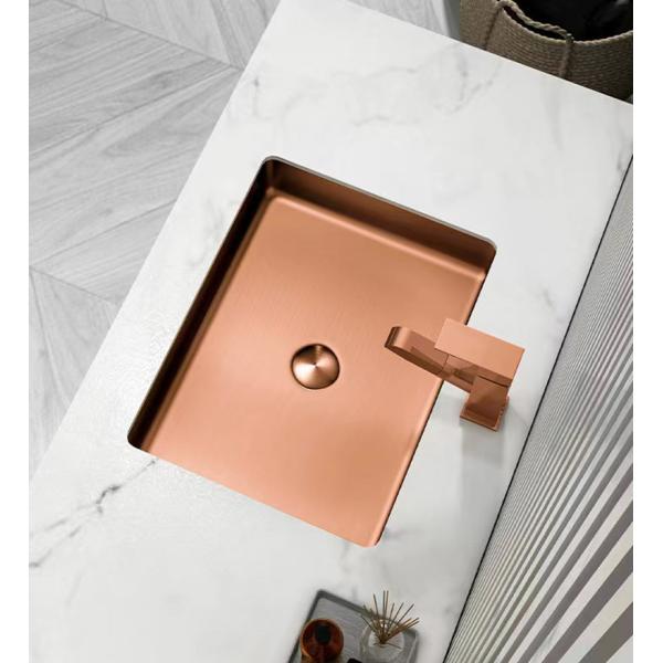 Undermount Bathroom Stainless Steel Vessel Sinks Rectangular Shape SUS304 Material