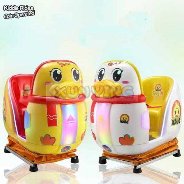 Moeda de plástico operado Kiddie Ride Machine Trem Pato Amarelo para Crianças Centro de Entretenimento