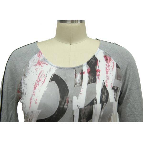 Customized Brand Ladies Casual T Shirts Raglan 3 4 Sleeve Shirt Eco Friendly
