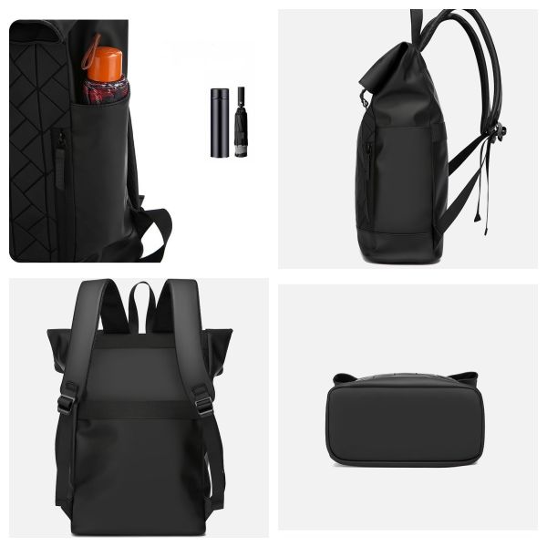 Colefa Male Outdoor Waterproof 16 Inch Computer Rucksack Work Commuting Travel Large Capacity College Student Roll up Backpack