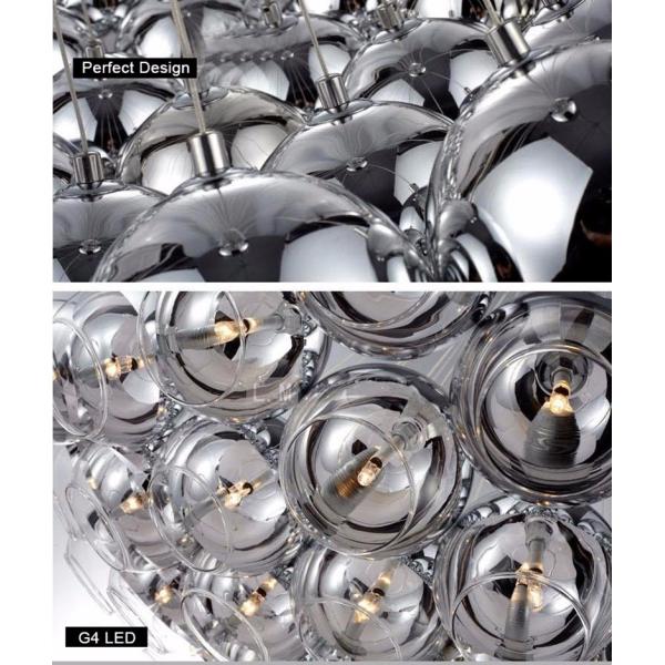 Modern Chrome Glass Balls LED Pendant Chandelier Light For Living Dining Study Room