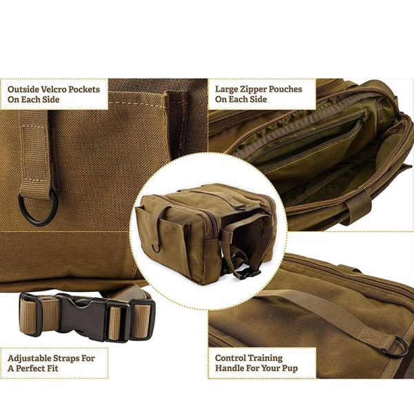 Lightweight Canvas Pet Carrier Bag , Breathable Dog Saddle Bags