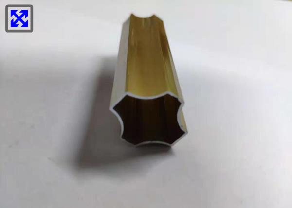 Irregular Tubing Aluminum Channel Profiles , Aluminium Profile System Gold Color
