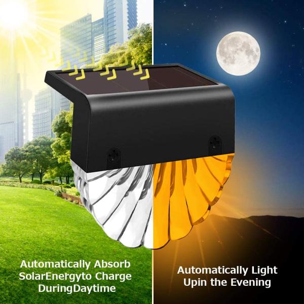 ABS Acrylic Outdoor Solar Fence Light Shell Figurine Warm / RGB Light