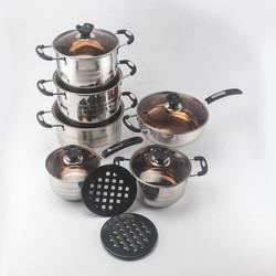 The New Listing 12 PCS Stainless Steel Cooking Set Pots And Pans Cookware Sets Cooking Soup Pots Set