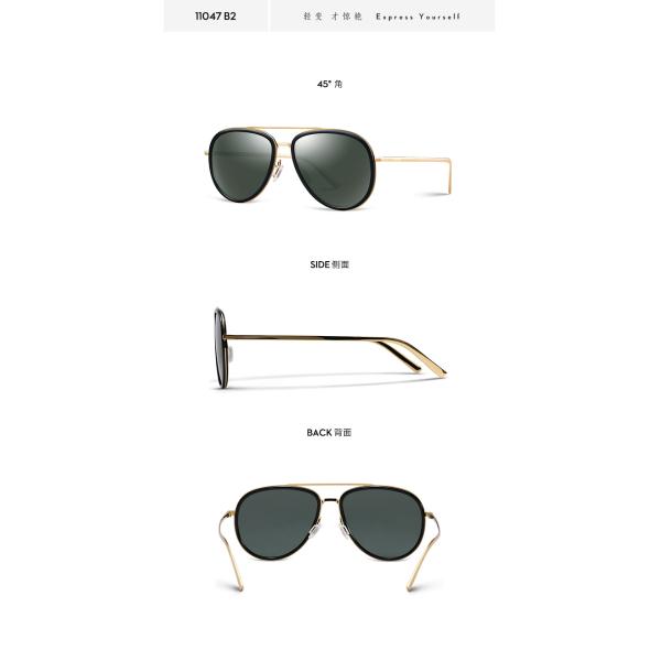 TAC Polarized Aviator Sunglasses , Polarised Glass Sunglasses Black Pink