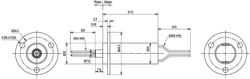 Interference Resistant Ethernet Slip Ring IP54 Supporting Multi Protocol Hybrid Slip Ring