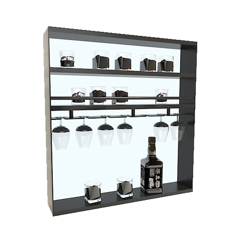 OEM Customize Cabinet Hardware Furniture Wood Kitchen Shelves Display Shelf with Led