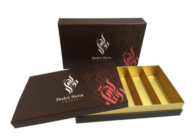Fancy Skincare Brown Cardboard Gift Boxes For Cosmetic 1100gsm Grey Board Material