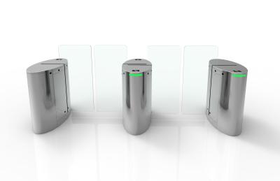 Half Height Glass Sliding Speed Gates Turnstile With Card Reader Access Control
