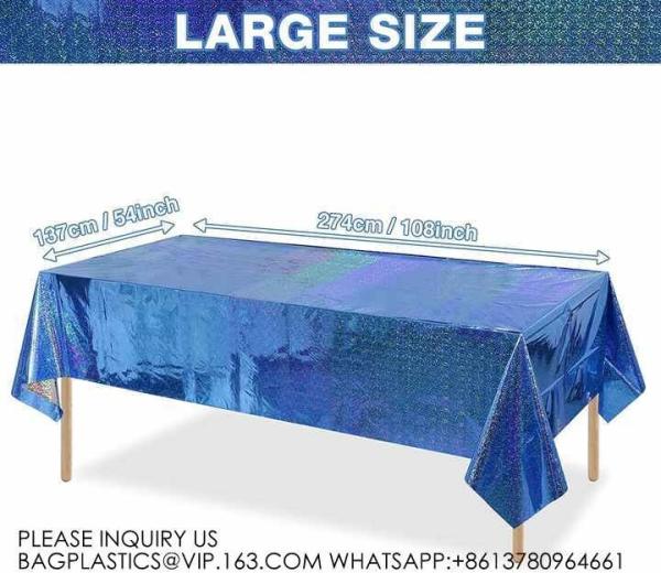 Laser Rainbow Theme Party Tablecloth Aluminum Film Birthday Wedding Party Decoration Disposable Tablecloth Decoration