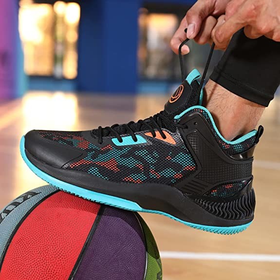 black Canvas Leather Beita High Upper Basketball Shoes Anti Slip