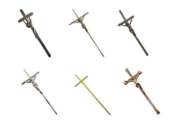 Cruz de D046 Zamak e cor fúnebre do ouro dos acessórios da decoração da tampa do caixão do crucifixo