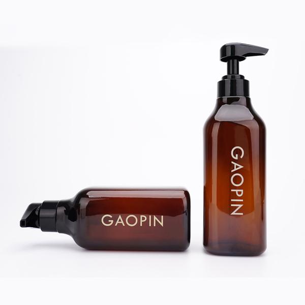 Amber 500ml Square Empty Shampoo And Conditioner Bottles 300ml 600ml 1000ml