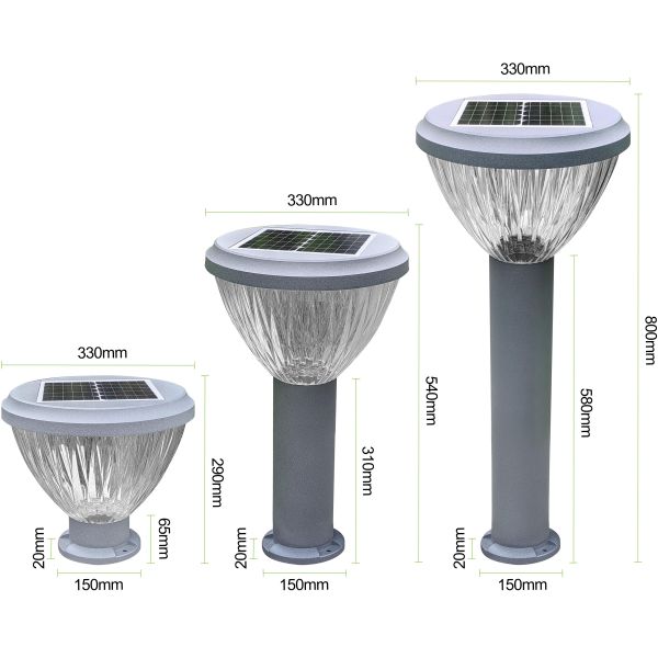 IP65 Waterproof Solar Powered Garden Lawn Pillar Lights Solar Lights For Outside