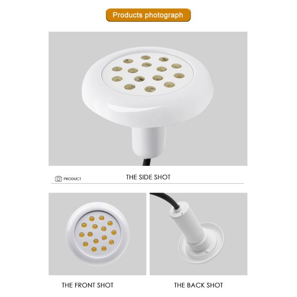 AC12V Plastic Swimming Pool Light 6W Resin Filled 100% IP68 For Underwater Use