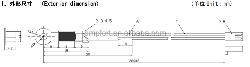 Sonda Thermistor NTC Temperature Sensor 10K 0.9078k 2.5% 3992 2% PTP-43C-R4 for Cup Coffee Vending Machine