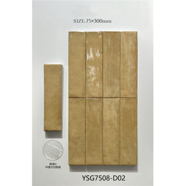 Stunning and Durable 75x300mm Glossy Ceramic Wall Tiles For Living Room