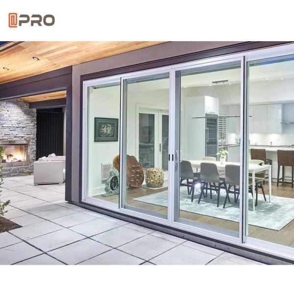 Aluminium Living Room Sliding Door Tempered Double Glass Screen Grill With Window