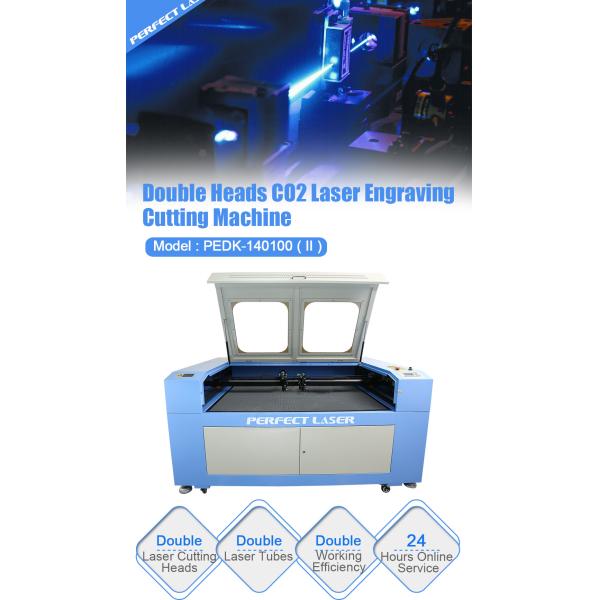 Double Heads Co2 Laser Engraving Equipment 1400 x 1000 Mm For Glass / Acrylic