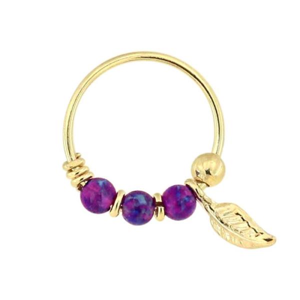 Perforation de nez de l'or 18K de l'épaisseur 0.6mm avec la pierre ronde de 2mm