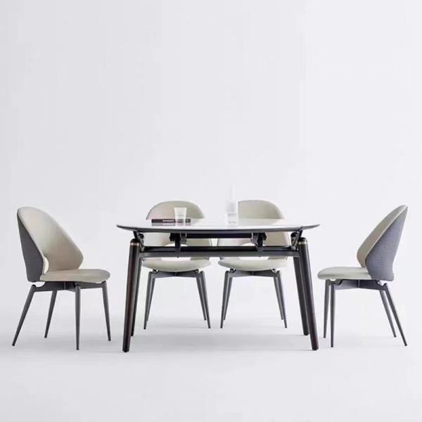 Pu Leather Dining Furniture Leisure Style Metal Base Restaurant Cafe Shop Modern Dining Chair