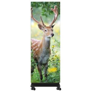 P0.9 LED Poster Display Die-casting AL 29.5mm thickness Foldable With 4 Wheels