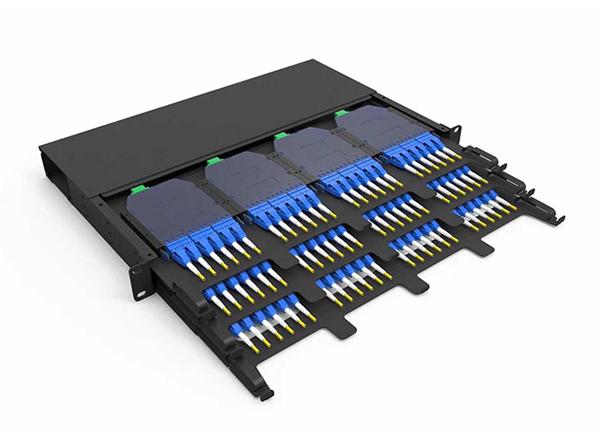1U Rack Mount 144 Cores Fiber Optic Patch Panel MPO MTP LC